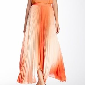 Alice + Olivia Gorgeous Ombre Pleated Maxi Skirt